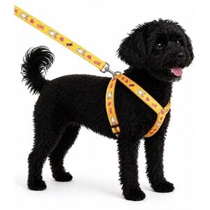 Dog Harness & Leash Set Adjustable Small / Medium Dogs Yellow Bunny Print NEW